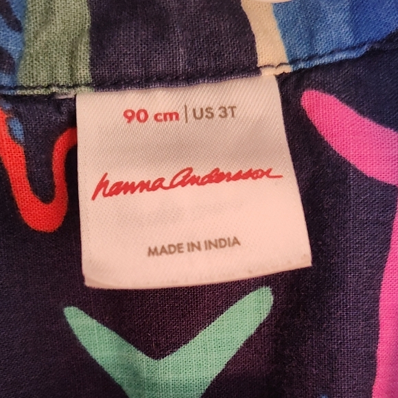 Hanna Andersson Navy Fish Print Kids Shirt - Picture 2 of 4